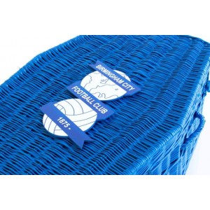 Your Football Team Colours - Wicker / Willow Coffins – Example BIRMINGHAM CITY F.C. 